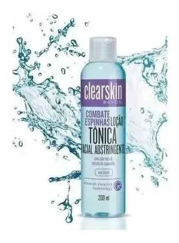 Loción tónica facial astringente Clearskin 200 ml, tipo Avon para piel mixta/grasa
