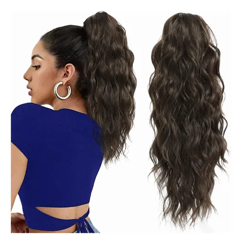 Extensiones De Cabello De 18 Pulgadas Con Pinza Para Coleta