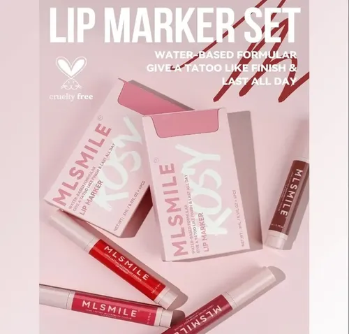 Set Lip Marker X4 Mlsmile Delineadores Fibra Tattoo Palladio