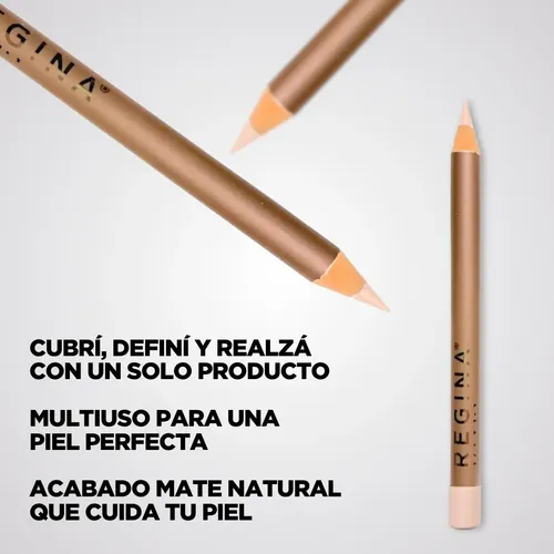 Lápiz delineador de ojos Regina Delineador Maquillaje Cremoso color marrón