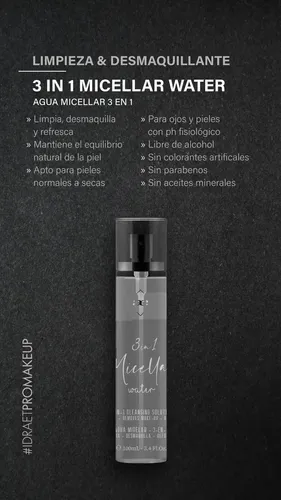 Agua Micelar 3 En 1 Idraet Desmaquillante Profundo 100 Ml 3c