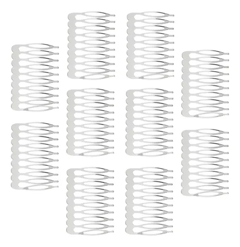 Peineta De Metal Para Bodas Y Novias, 10 Piezas Plateado