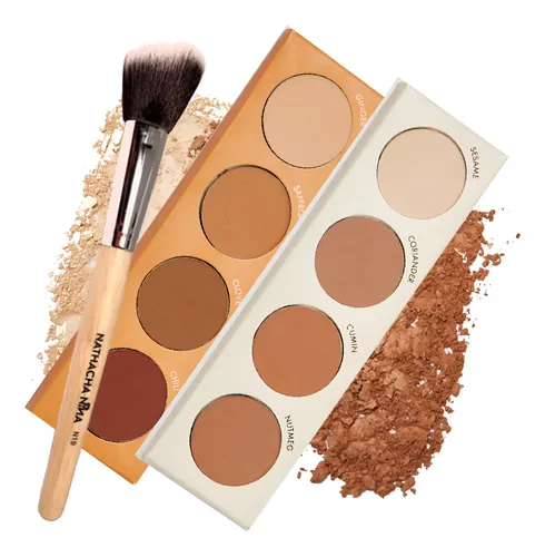 Paletas Contorno Polvo Compacto Kit Con Brocha Nathacha Nina