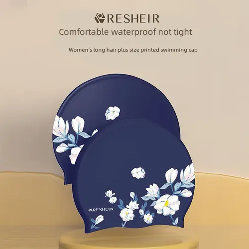 A Gorro De Natación De Silicona Impermeable Para Mujer De A