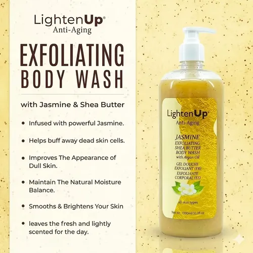 Gel De Ducha Corporal Lightenup Antiedad Jazmín Exfoliante