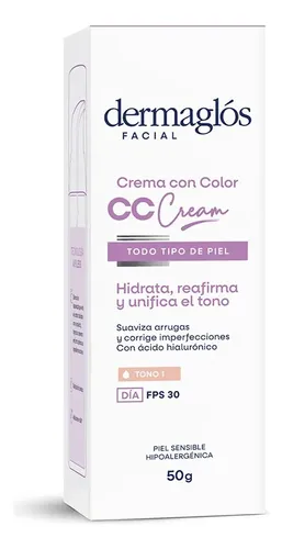 Dermaglós Facial Cc Cream Hidratante Día Fps30 Tono 1 X50g