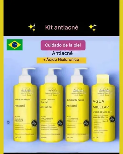 Kit Cuidado Facial Anti Acne Skincare Rhenuks Completo