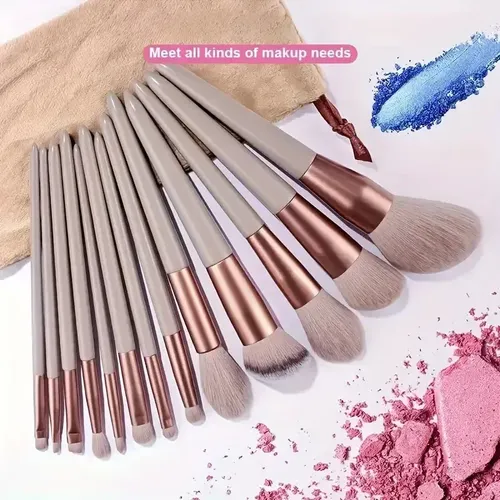 Set X13 Pinceles De Maquillaje Ojos Y Rostro