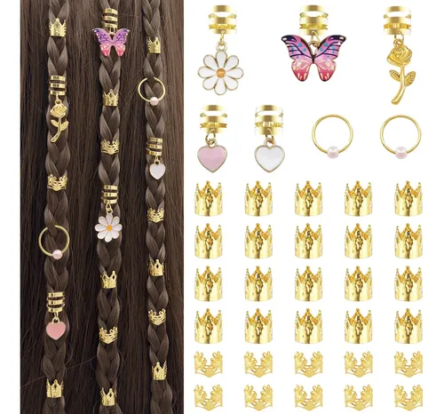 Kit De 37 Accesorios Para Cabello, Anillos Y Adornos