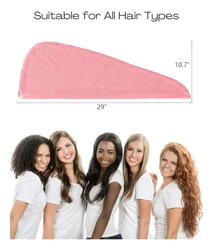 Paquete De 4 Gorros Microsecos Grandes Para Cabello: Superab