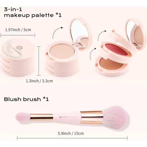 Paleta 3 En 1 Color Nymph Contorno/rubor/iluminador
