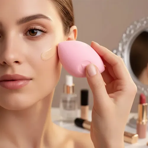Esponja De Maquillaje Paris Night Gota Corte Rosa Mediana