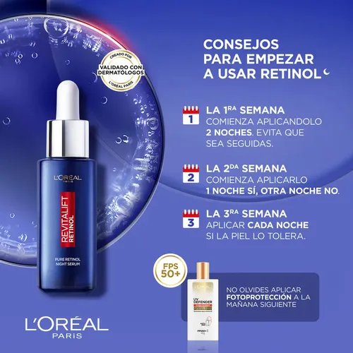 Sérum Facial nocturno Revitalift Con Retinol Puro Antirrugas Com 30ml L’Oréal