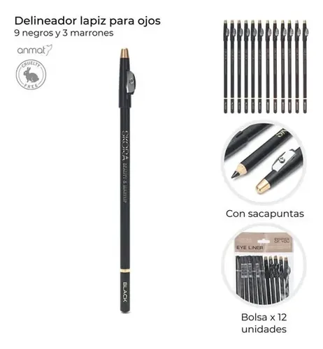 Lapiz Delineador Para Ojos Y Cejas Skora Con Saca Puntas