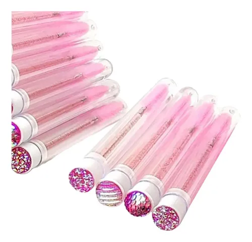 Q 40x Rímel Desechable Cepillo Rímel Varitas Tubo Rosa A