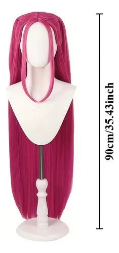 Peluca Larga Cosplay Anime Con Flequillo Para Disfraces