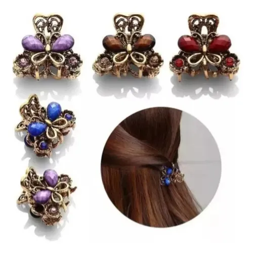 Broche De Metal Chico X 12 Unidades P/pelo Piranha