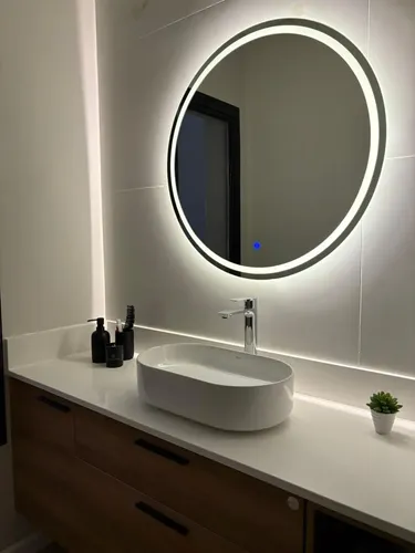 Espejo Redondo Lumens 70 Cm Led Táctil Luz Regulable
