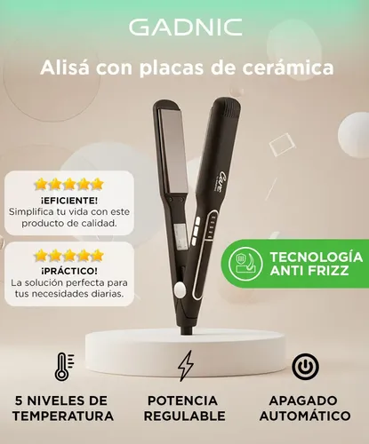 Planchita De Pelo Gadnic Alisadora Temperatura Regulable Lis
