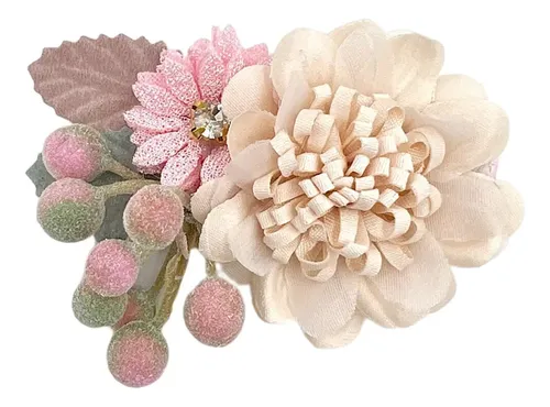 Broches De Flores For Niños, Pinza De Pelo Artificial Con F