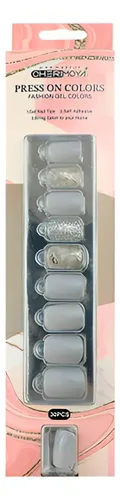 Kit de Uñas Press On Autoadhesivas Cherimoya Gold con 30 Tips
