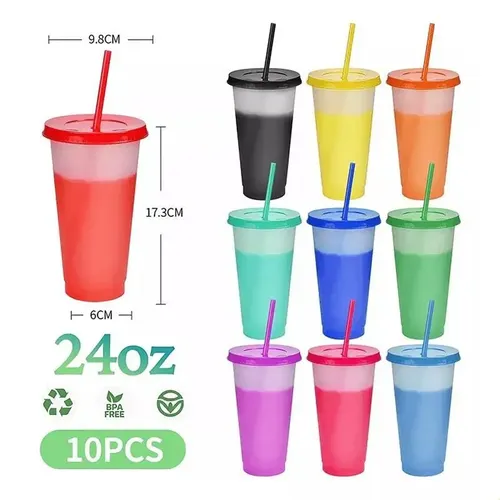 Jsjx Juego De 20 Vasos Mágicos De 710 Ml, Cambian De Color,
