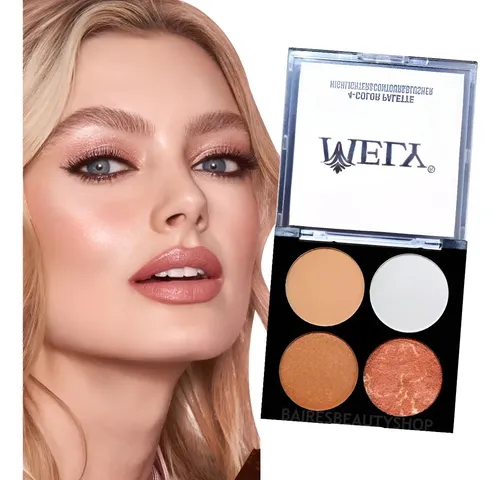 Paleta Contorno Iluminador Y Rubor En Polvo Maquillaje Mely