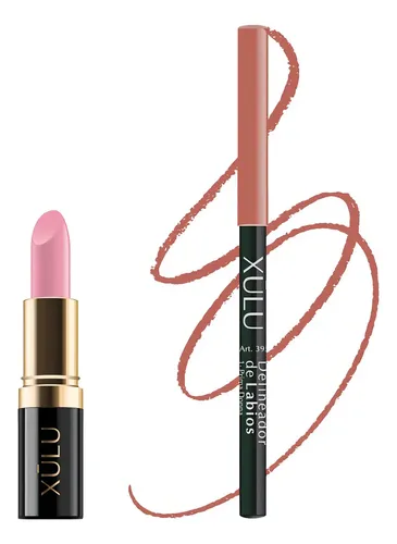 Set de Labial y Delineador Xúlu Cosméticos Perlado en Barra, Color B16