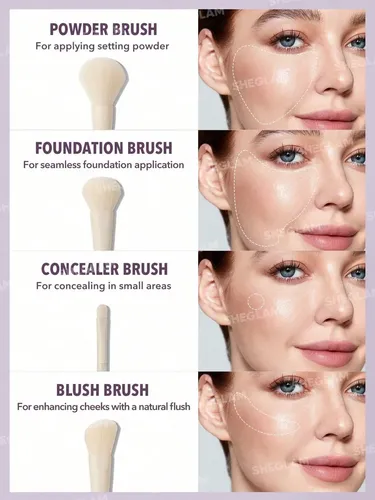 Sheglam Pro Core Set 8 Brochas Maquillaje Portátil