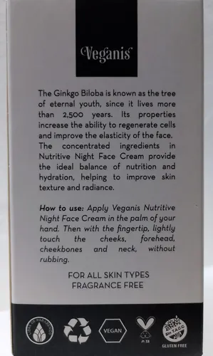 Crema Facial Nocturna Nutritiva Ginkgo Biloba 30ml Veganis