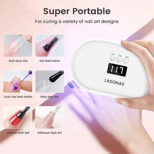 Lámpara De Uñas Uv Led Lasonas 24w Mini Portátil 3