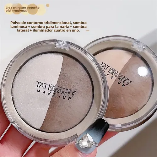 Paleta 2 En 1 Contorno Iluminador Polvo Compacto Profesional