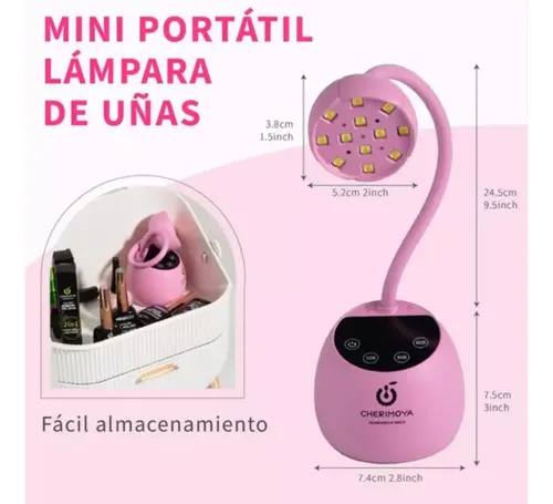 Cabina Lampara Para Uñas Inalámbrica 27W. Uv Led Calabaza Rosa Cherimoya