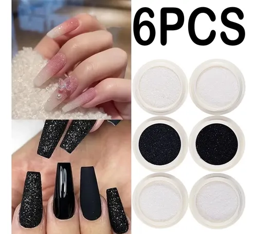 6 Piezas De Polvo De Glitter Para Uñas, Brillo Fino