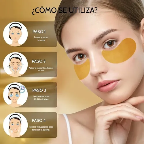 Parche Para Ojeras Oculares 24k Máscaras De Colágeno 2pcs