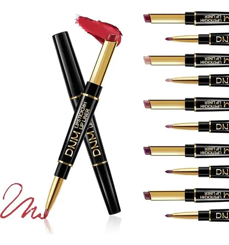 Set Labial Y Delineador 3 Piezas Coral Rosa Té Leche Mauve