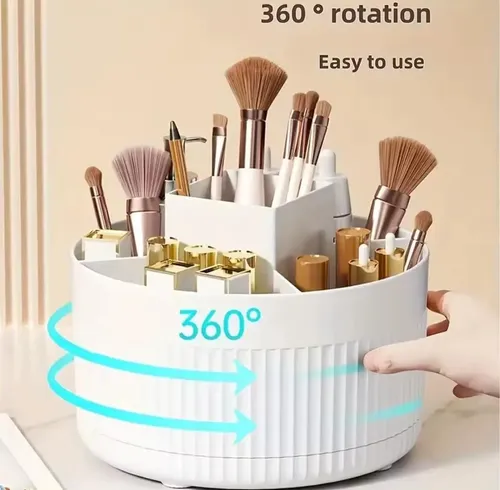 Organizador Cosméticos Maquillaje Bandeja Giratoria Tocador