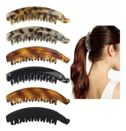 Pa / 6 Piezas De Pinzas For El Pelo Plátano Grande De Moda Y