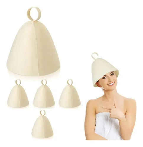 * 6 Piezas De Gorro De Sauna, Gorro De Baño, Lana Rusa,