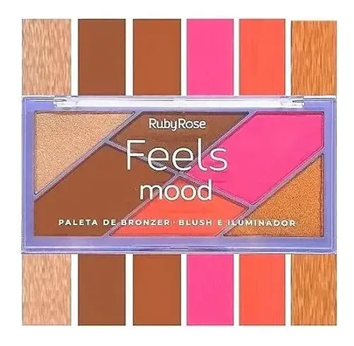Paleta De Bronzer Rubor Iluminador Feels Mood Ruby Rose