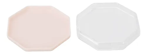 Maquillaje Octogonal Portátil Rosa Powder Puff Storage, 5 Un
