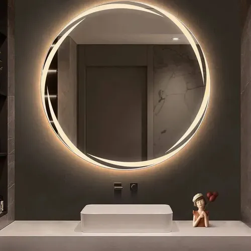 Espejo Sol Con Luz Led Calida Fria O Neutra Touch Tactil Con Dimmer 60 Cm Redondo Para Baño Dormitorio Cuantoarte Circular Premium
