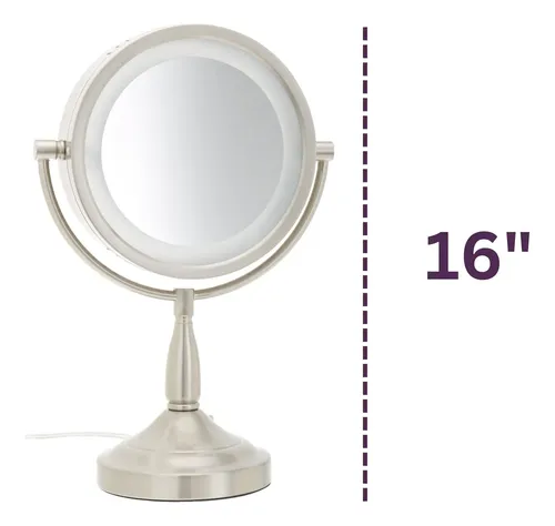 Espejo De Maquillaje Jerdon Iluminado Para Mesa Con Aumento