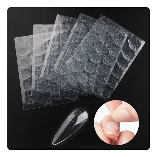 Adhesivo Sticker Pegamento Bifaz Para Tips Uñas Postizas X10