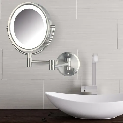 Espejo De Maquillaje Jerdon De Pared Con Luces Y Aumento 8x