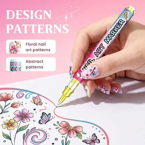 Marcador De Uñas, Nuevos Bolígrafos Para Uñas De 12 Colores,