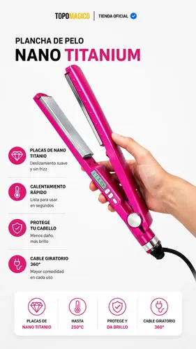 Planchita Nano Titanium Plancha De Pelo Alisado Hytoshy