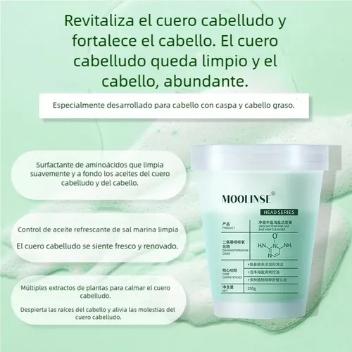 Exfoliante Capilar De Sal Marina, Control De Grasa, Volumen
