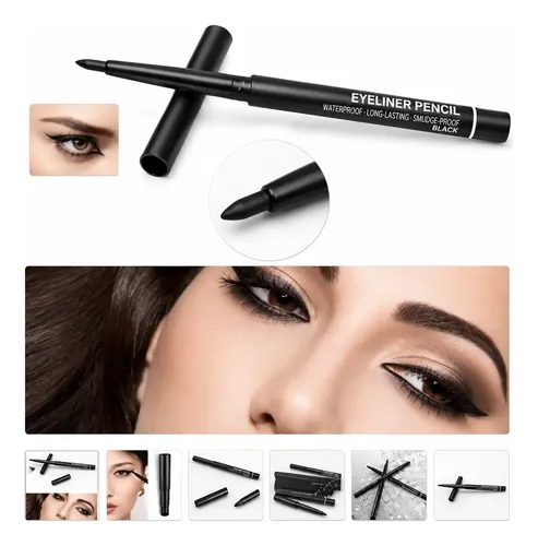 Crayon Delineador Retractil Color Negro Maquillaje De Ojos
