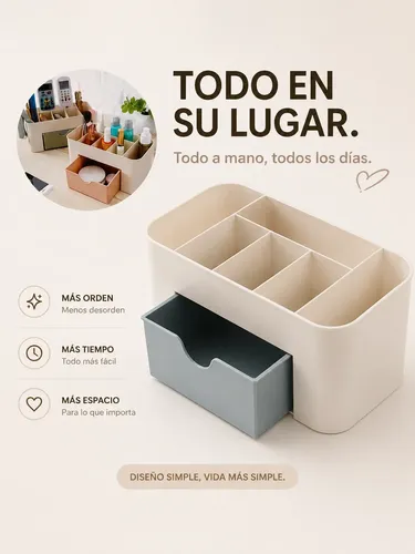 Organizador Maquillaje Cajon Mesa Manicuria Cosmetica
